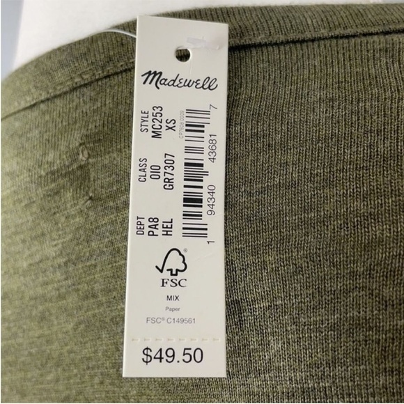 Madewell Green Highpoint Dolman Sleeve Pull On Shirt. 
Size XS. New With Tags. - Picture 4 of 11